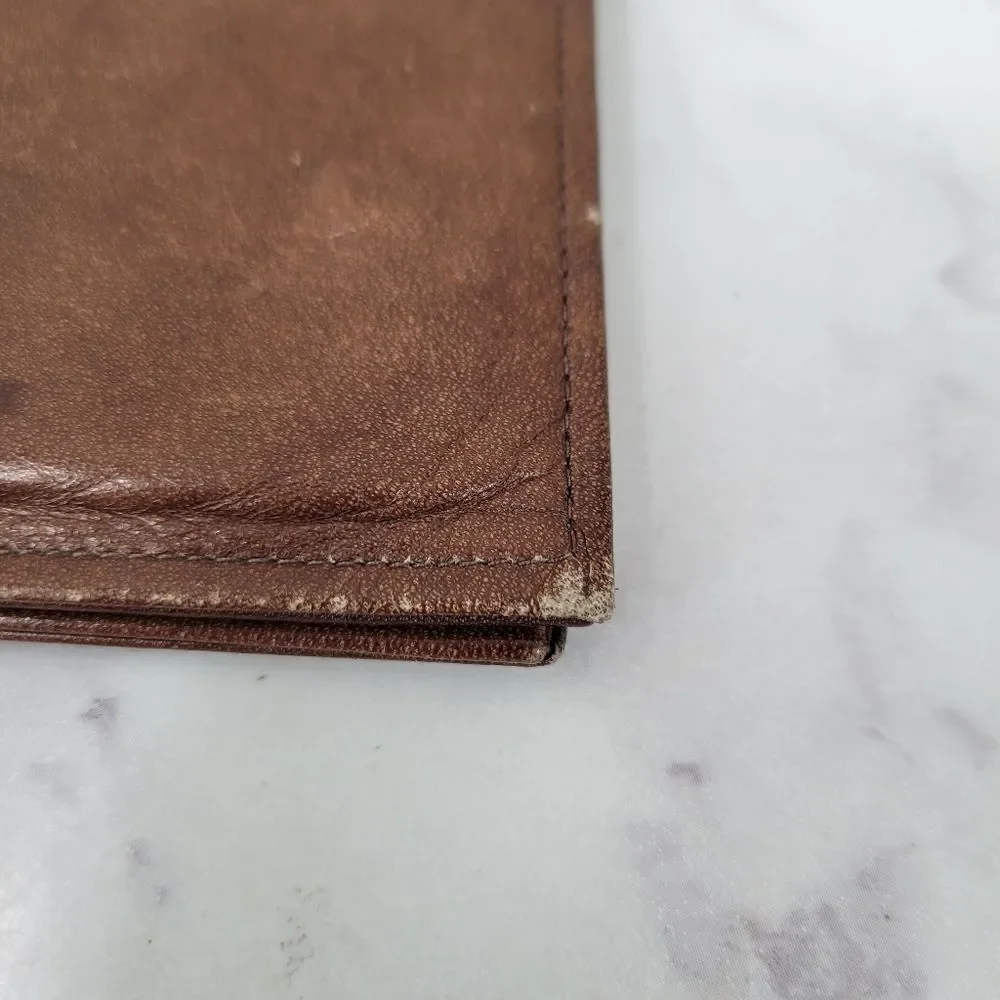 ROLFS Vintage Cowhide Brown Leather Wallet Slim Minimalist